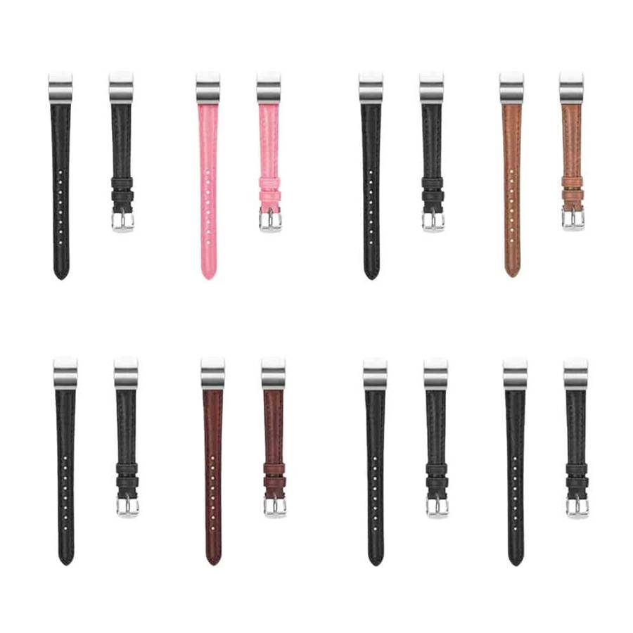 Killer Deals Fitbit Alta replacement leather strap - Black + Pink - Combo