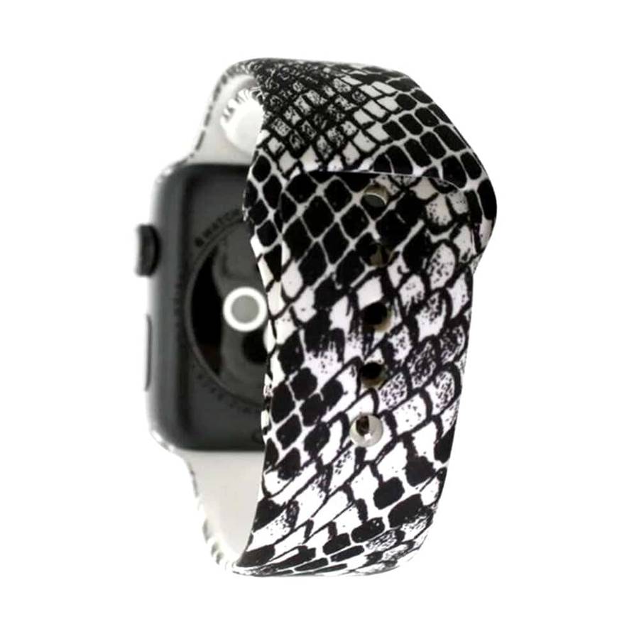 Silicone Strap for 38/40/41mm Apple Watch- Snake Skin & Leopard- S/M & M/L 2 Pack