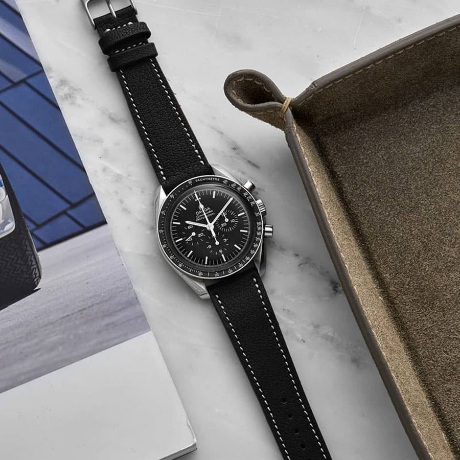 Killer Deals 22mm Leather Strap for Polar Vantage M- Black