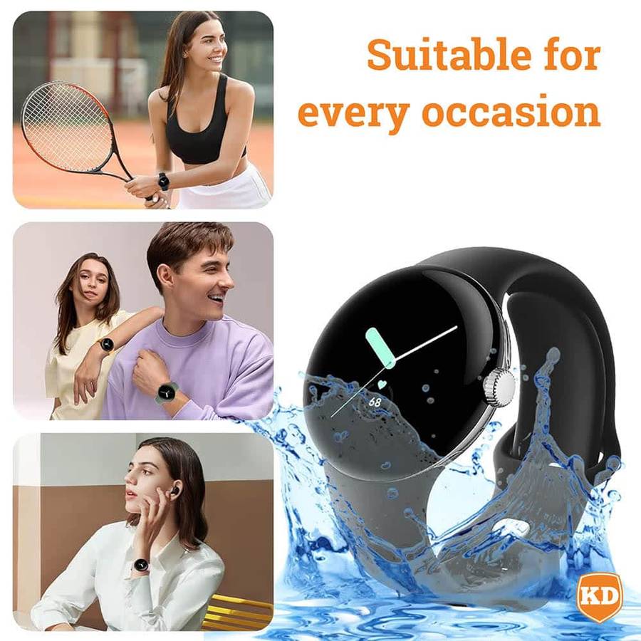 Silicone Strap for Google Pixel Watch 1- Black- M/L