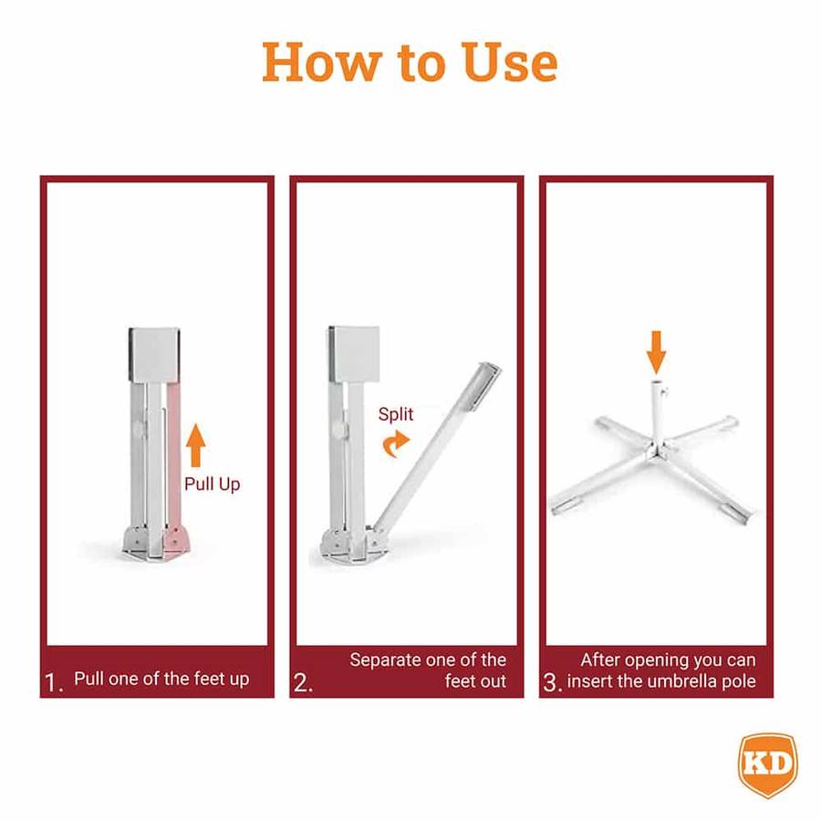 Killer Deals Adjustable Portable Beach Umbrella Stand Foldable Base Holder