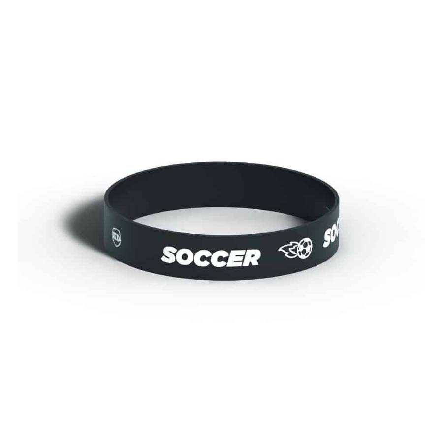 Debossed "Soccer" Silicone Wristband Bracelet-6 Pack