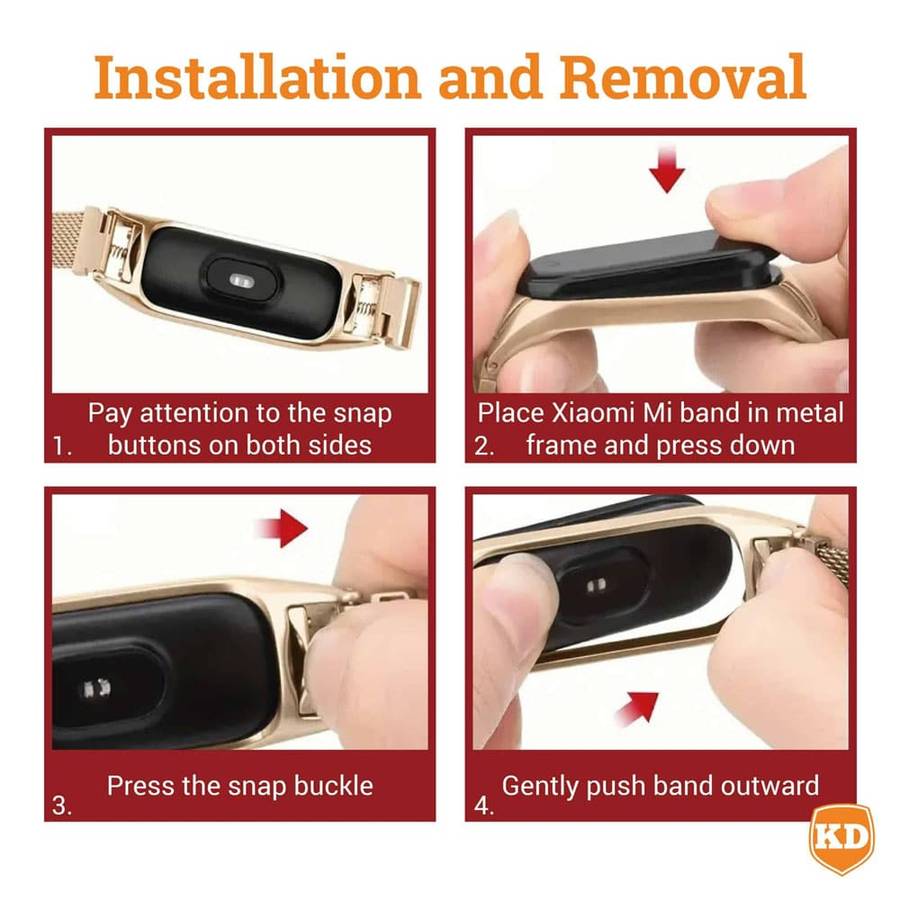 Milanese Strap for xiaomi band 3/4 - Black