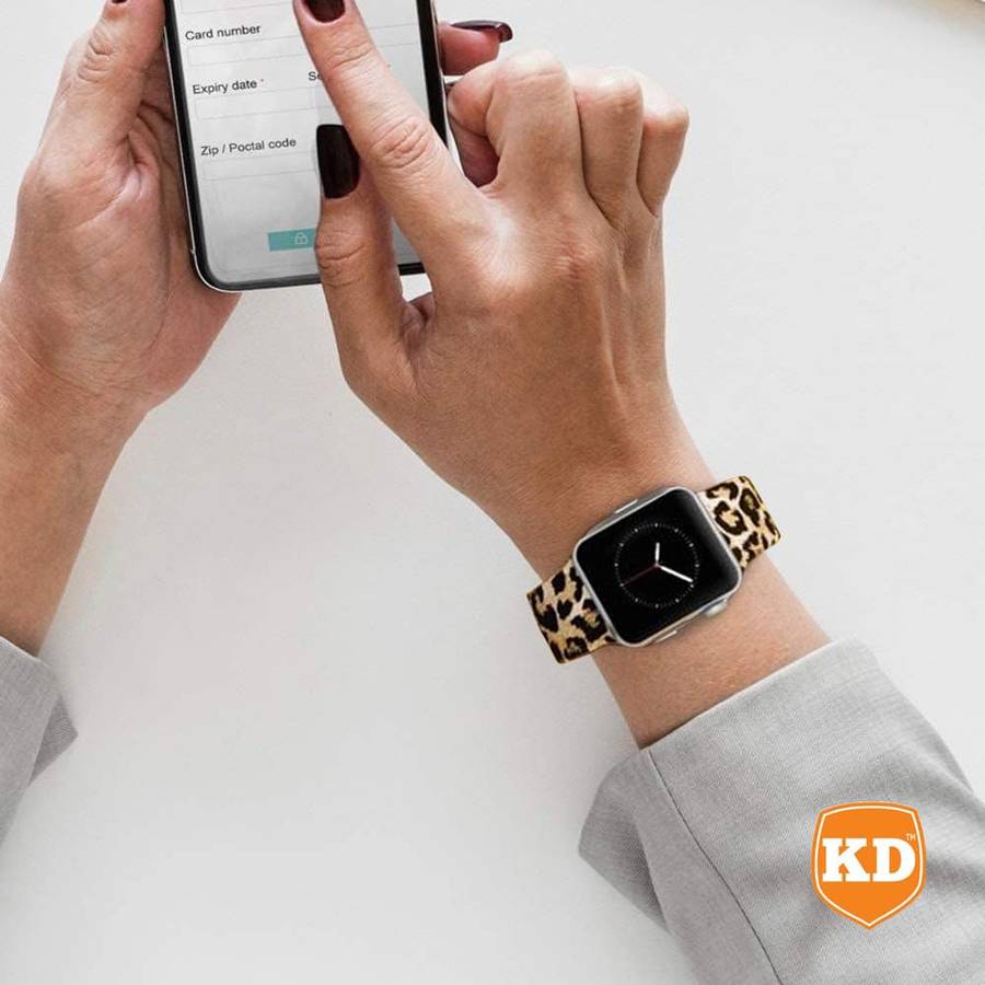 Leopard Animal Print Silicone Strap for 42/44/45/49mm Apple Watch