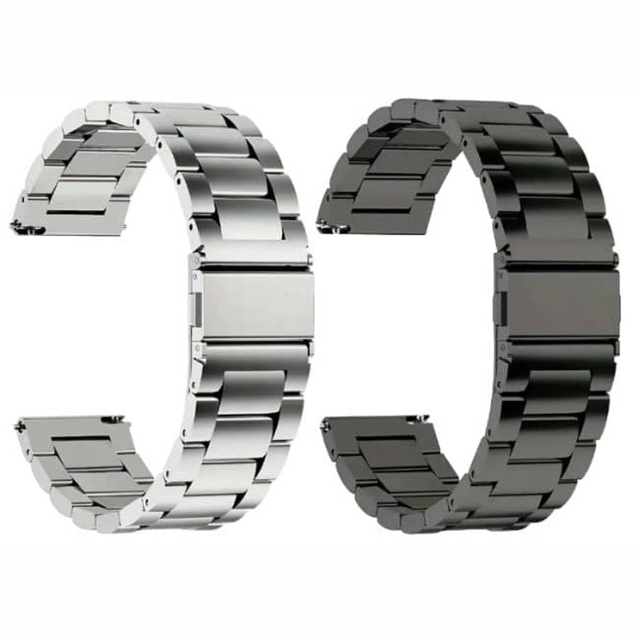 22mm Link Stainless Steel Strap for Samsung S3 Frontier- Black