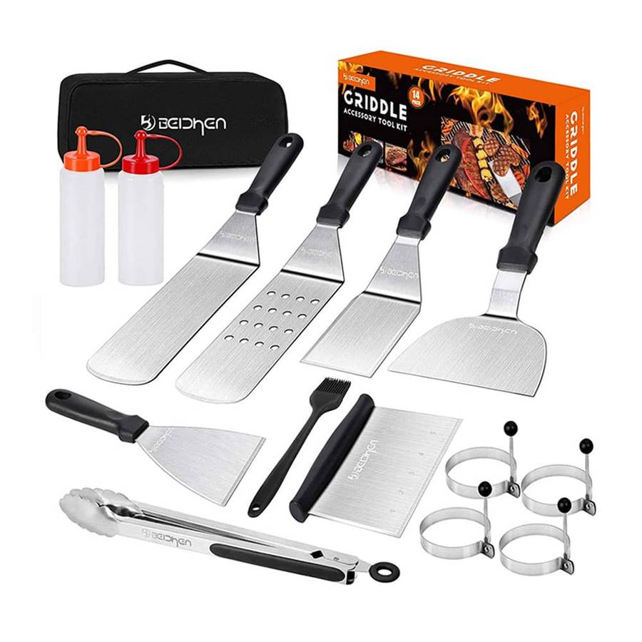 BEICHEN 14 Set Braai/ Camping Flat Grill Tool Accessories Set