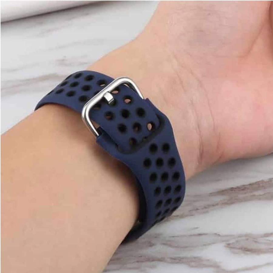 Silicone Strap for 38/40/41mm Apple Watch-Navy Blue & Black