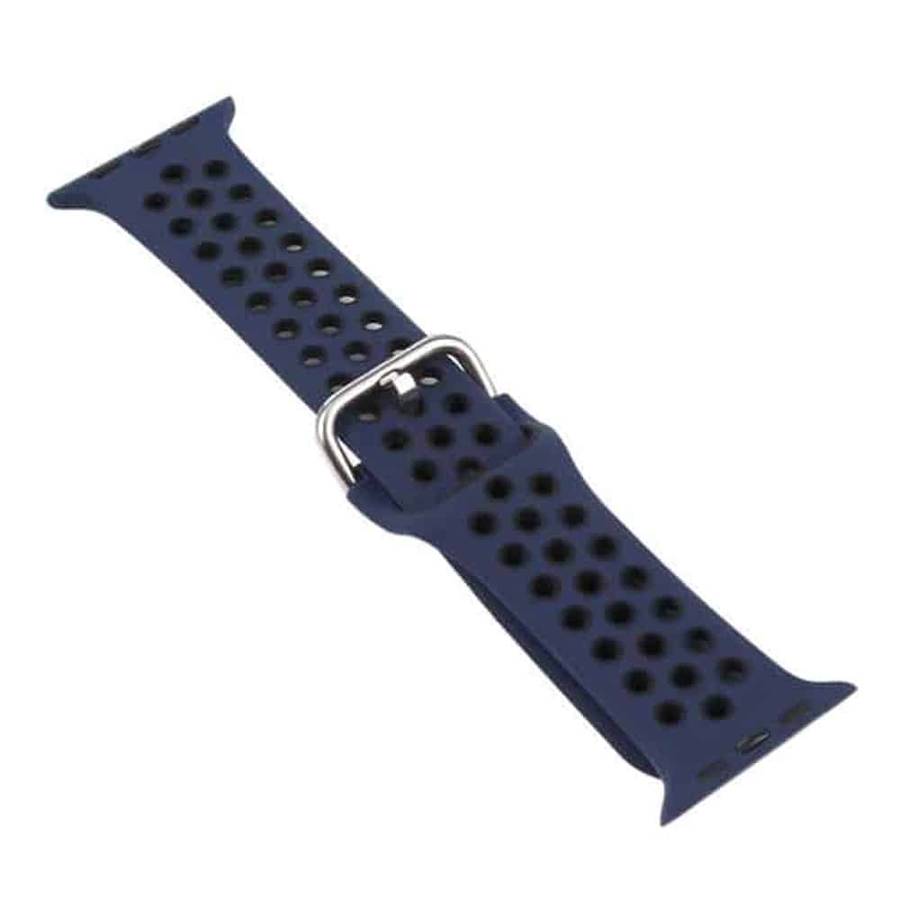 Silicone Strap for 38/40/41mm Apple Watch-Navy Blue & Black