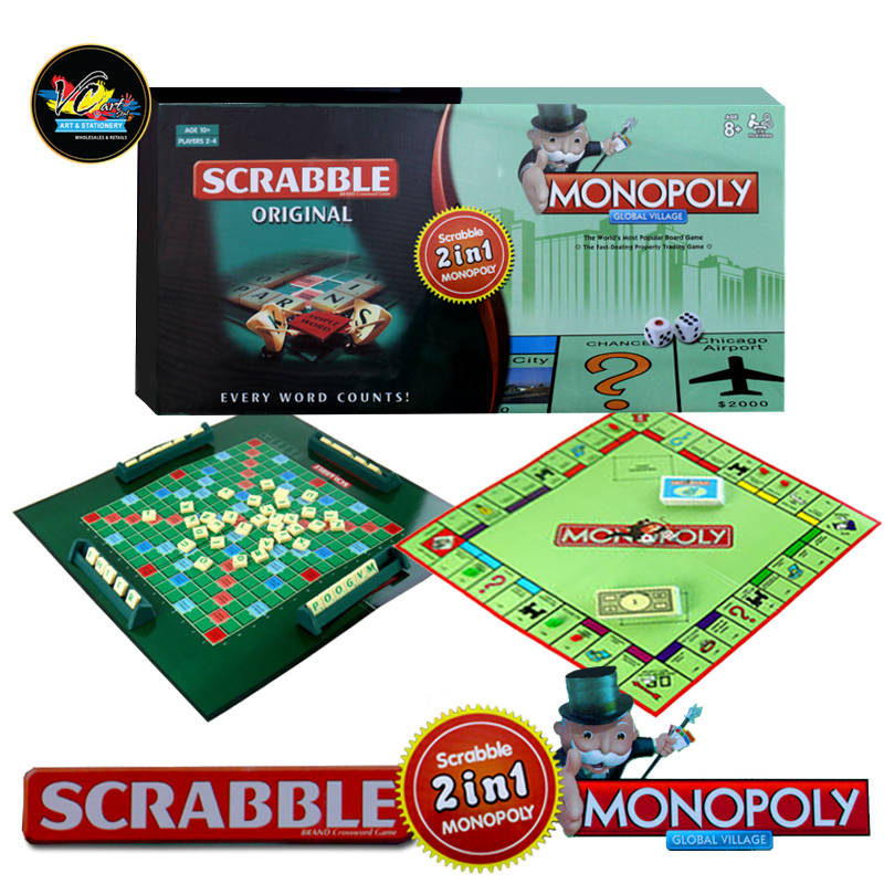 2 In 1 Scrabble + Monopoly Board Game - No.168