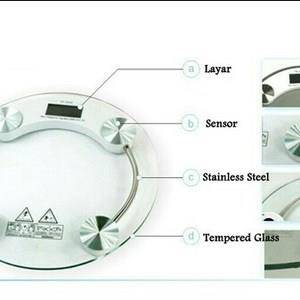 Tempered Glass Digital Round Scale Body Weighting Weight Scale 