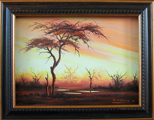 DANE WILLERS - (1949 - ):  Oil: End of Day.Easter Special !   FRAMED !! GalleryPrice: R4000.00