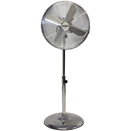 ALVA 40CM CHROME TELESCOPIC PEDESTAL FAN 1.2m TALL (SILVER)