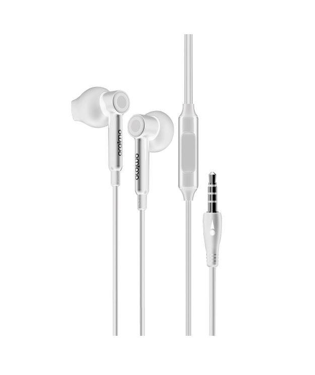 Oraimo Half In Ear Earphones - Exceptional Sound with Mic - OEP-E25 - White