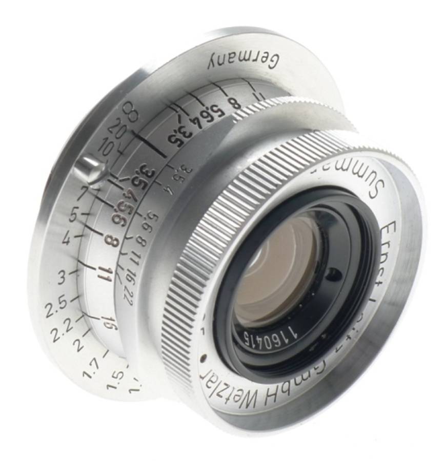 MINT- SUMMARON 1:3.5/35mm CHROME COMPACT 3.5 f=3.5cm NUMBERED LEICA METRIC LENS