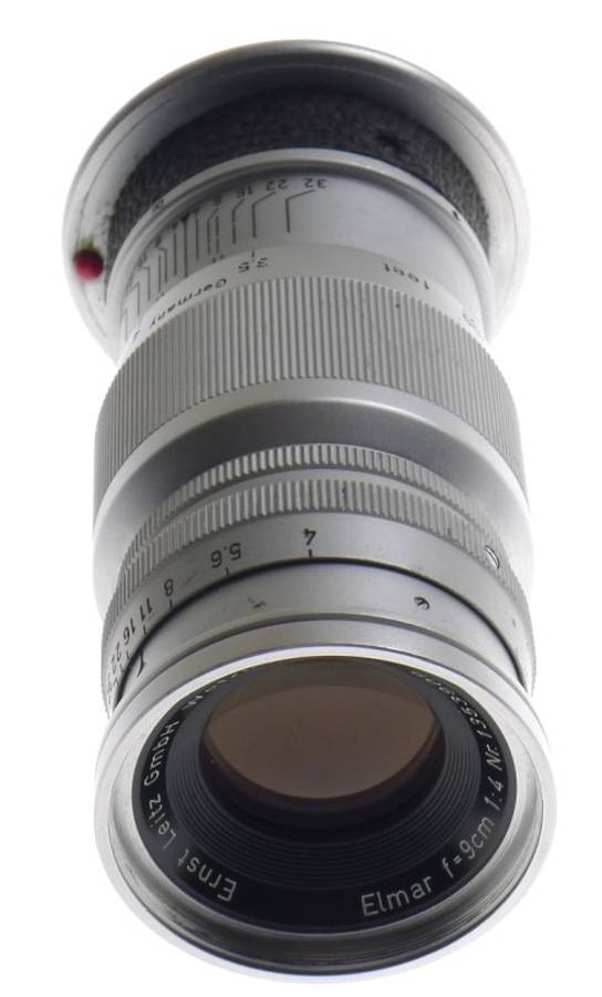 LEICA M MOUNT ELMAR f=9cm 1:4 CAMERA LENS CAP LEITZ CHROME 1:4/90mm EXCELLENT NR
