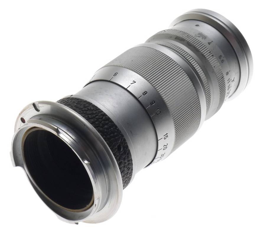 LEICA M MOUNT ELMAR f=9cm 1:4 CAMERA LENS CAP LEITZ CHROME 1:4/90mm EXCELLENT NR