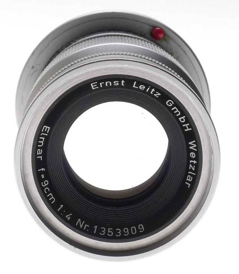 LEICA M MOUNT ELMAR f=9cm 1:4 CAMERA LENS CAP LEITZ CHROME 1:4/90mm EXCELLENT NR