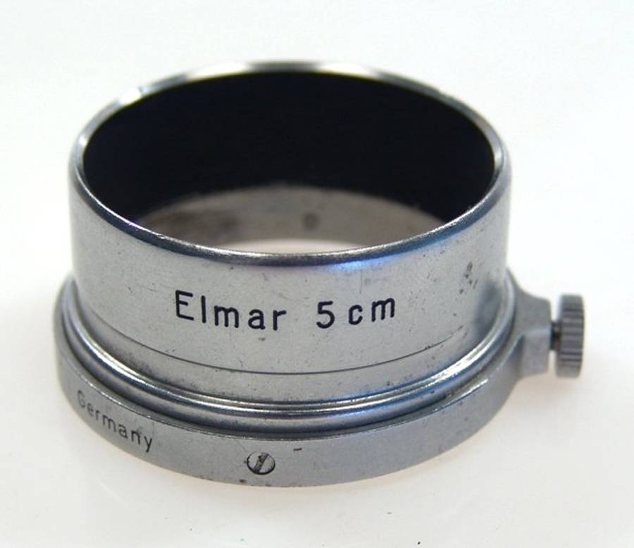 LEICA CHROME VINTAGE LENS HOOD SHADE ELMAR 5cm SLIP ON