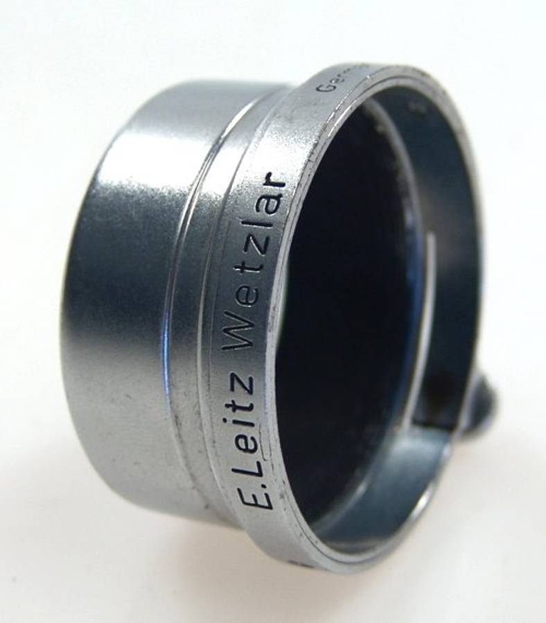 LEICA CHROME VINTAGE LENS HOOD SHADE ELMAR 5cm SLIP ON