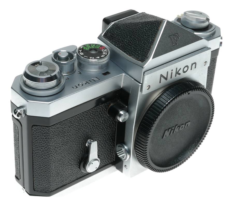 Nikon F body chrome SLR classic 35mm film camera with manual stunning