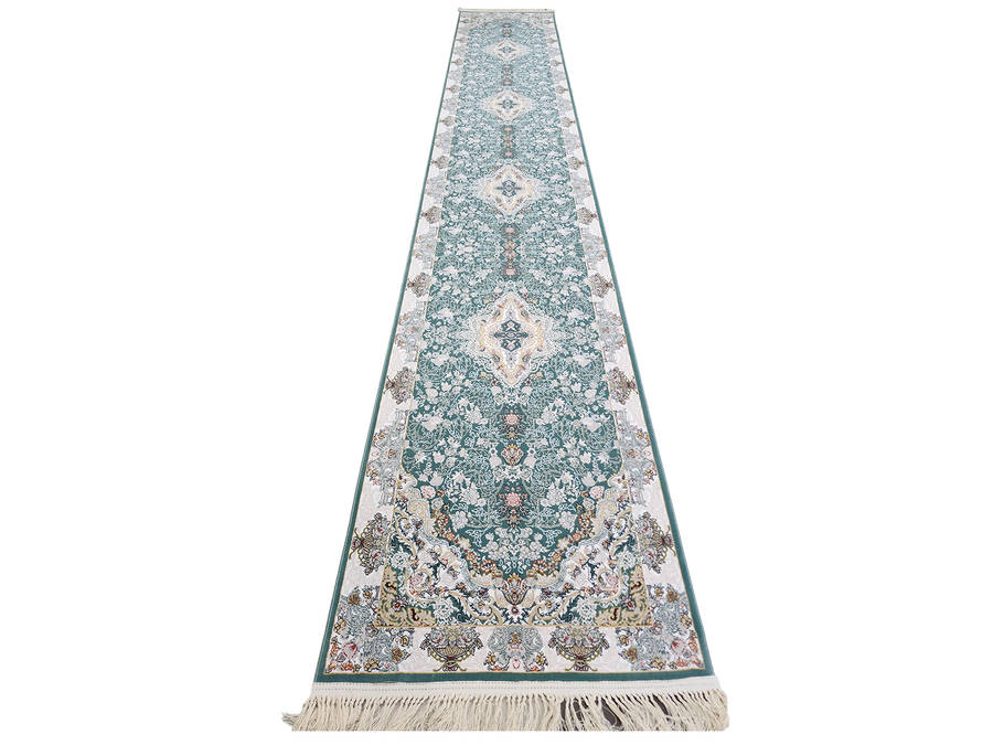 Persian Green Machine Made Runner -500 x 80 CM