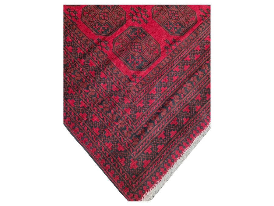 Red Afghan Handmade Carpet - 301 x 207 CM