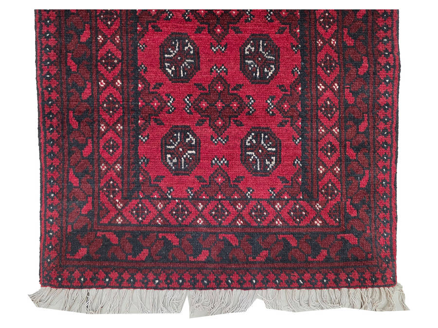 Red Afghan Handmade Carpet - 121 x 77 CM