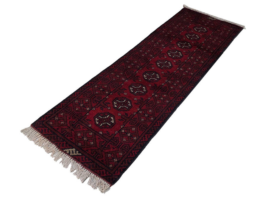 Beautiful Red Afghan Handmade Narrow Runner - 151 x 51 CM