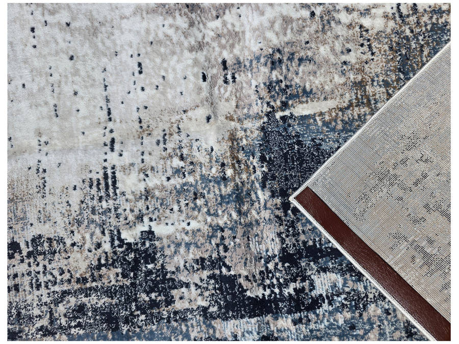 Modern Grey | Navy Machine Made Carpet - 230 x 160 CM