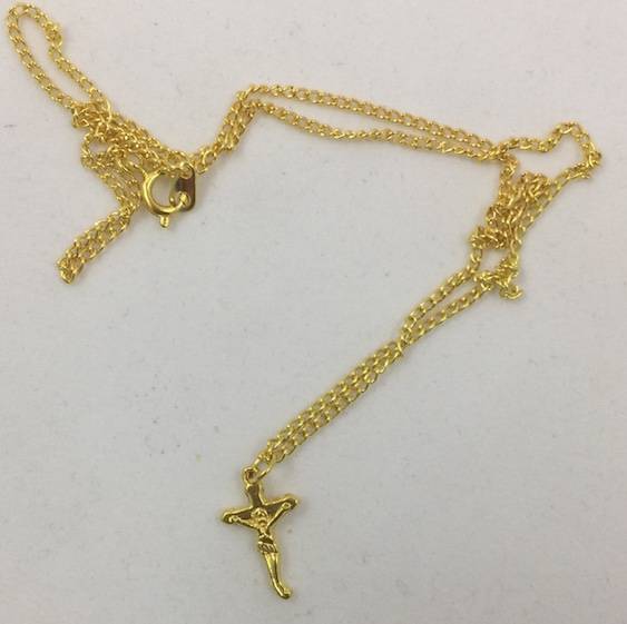 Catholic Gilt Coloured Chain  and Crucifix
