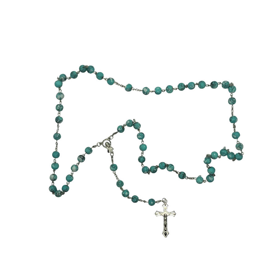 Light Blue Stonelike Rosary