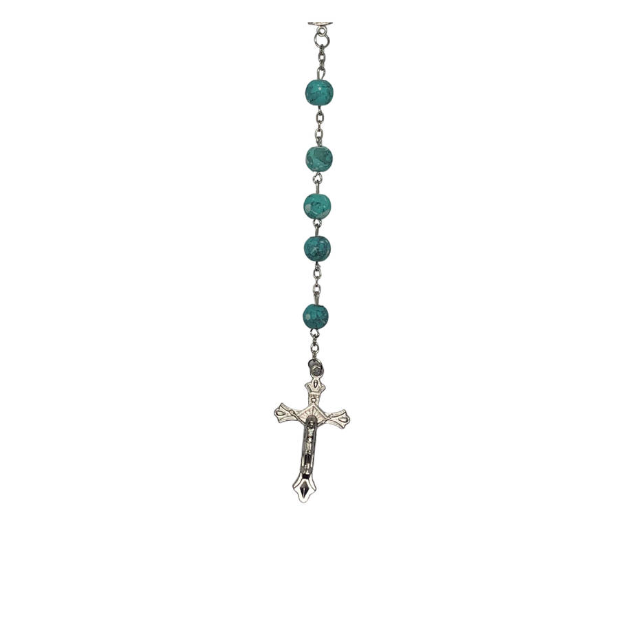 Light Blue Stonelike Rosary