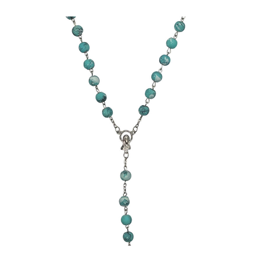 Light Blue Stonelike Rosary