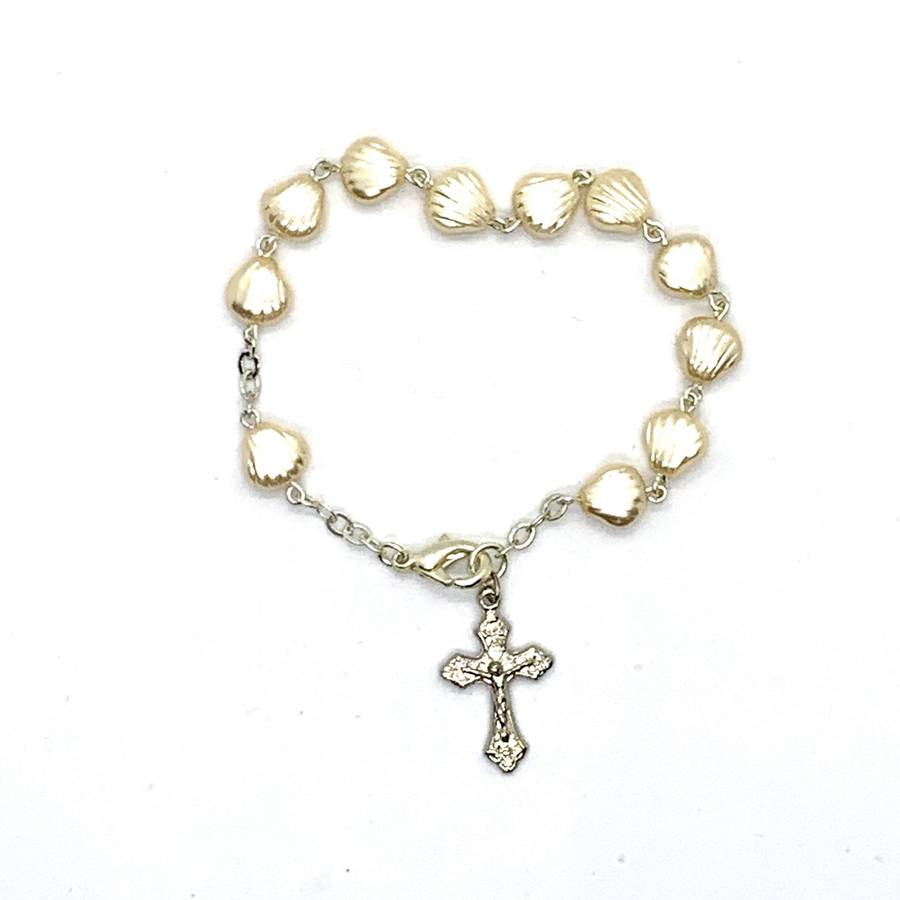 Shell Shaped Bead Decade Rosary