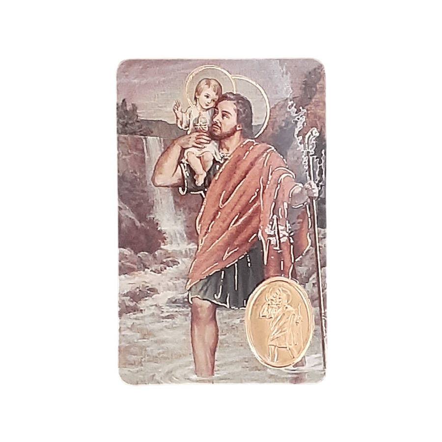 Two Tone St Christopher Keyring and Card