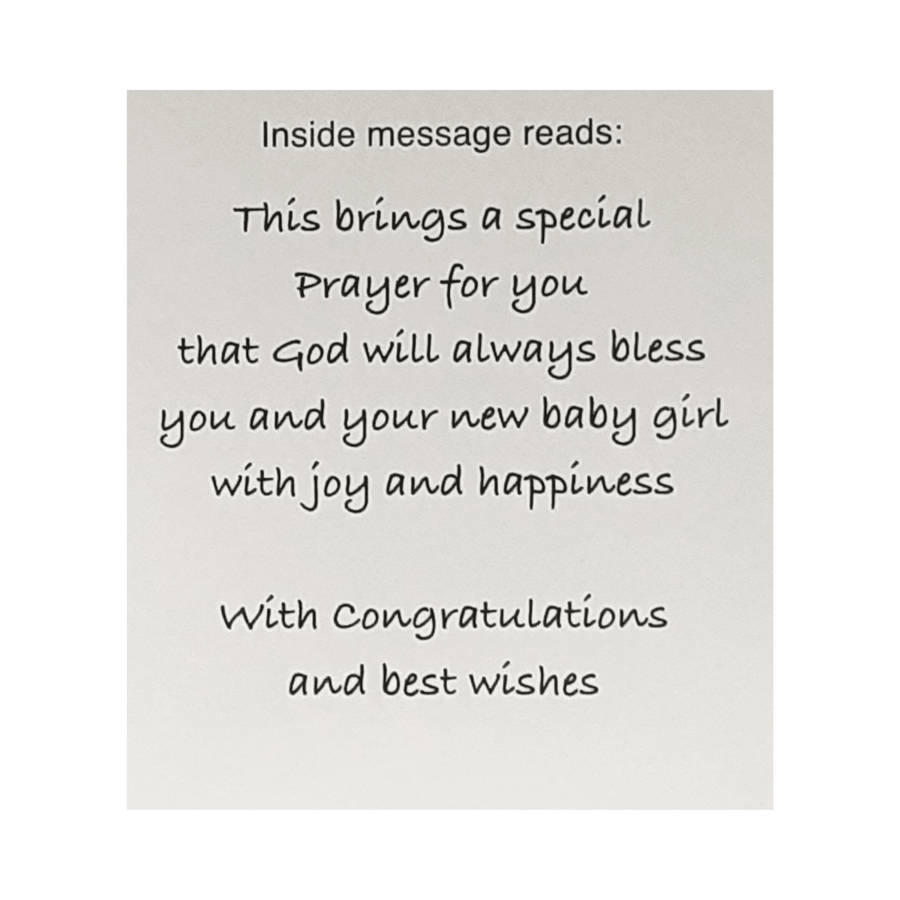 Detailed Baby Girl Congratulations Card