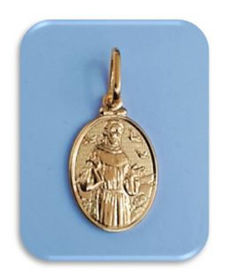 18mm St Francis - 18kt gold filled Pendant