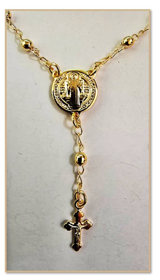 18kt Gold Filled St Benedict Rosary Bracelet