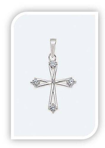 17mm Sterling silver Cross with Swarovski Crystals on ends