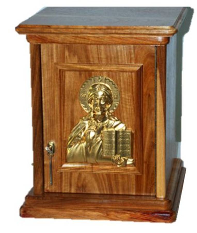 Wooden Tabernacle with Jesus the Teacher Relief in gold