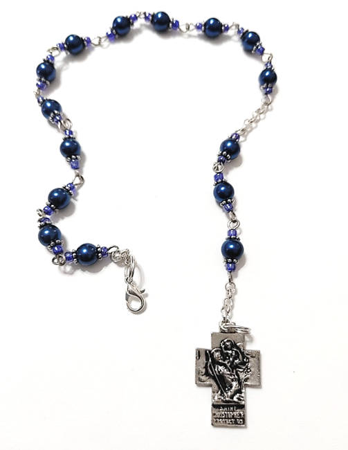 St Christopher Car - Auto Chaplet - Navy