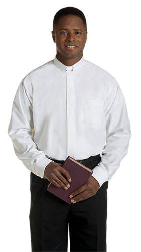 Clerical Cotton Shirt - Includes Slip in Clerical Collar