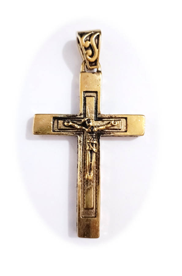 6.5cm Golden Square Crucifix Pendant