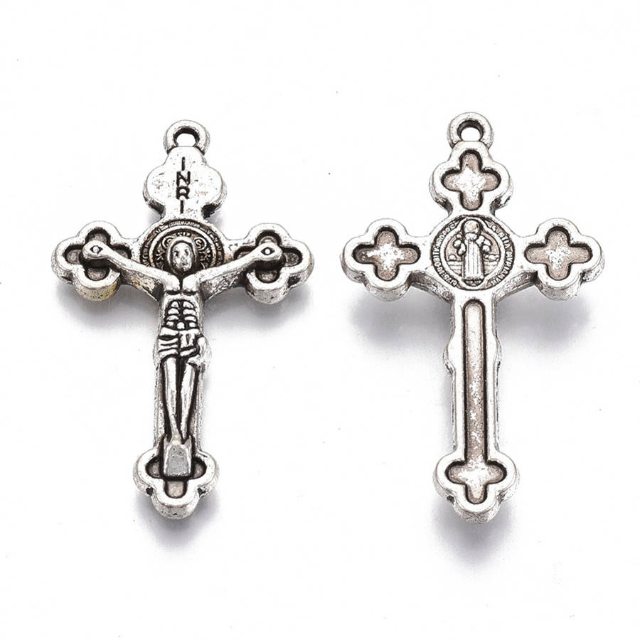 37mm Ornate Edged St Benedict Crucifix