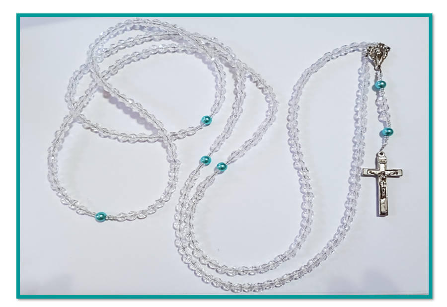 1000 Hail Mary Rosary - Clear Acrylic Crystal