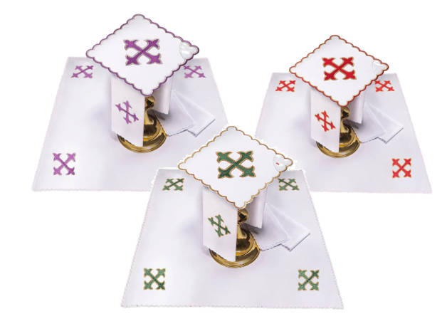 Haftina House Altar Linen Set - Fleur de Lis Cross