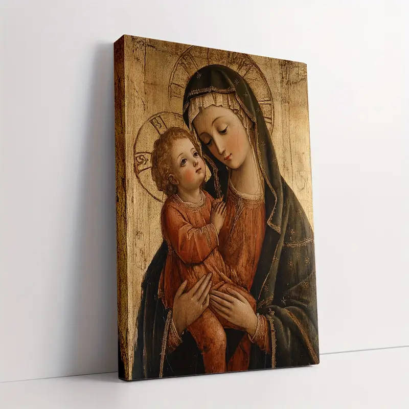 Madonna & Child Canvas Block Mounted - 40cm x 30cm