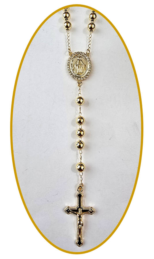 18kt Gold Filled Rosary with Miraculous Medal Centre