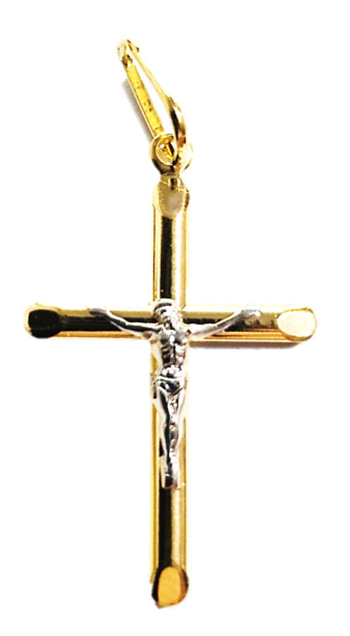 18kt gold filled Two Tone Traditional Crucifix  -30mm Length