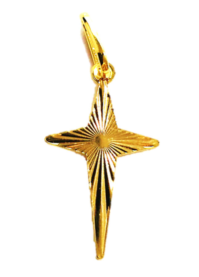 18kt gold filled Star Cross -22mm Length